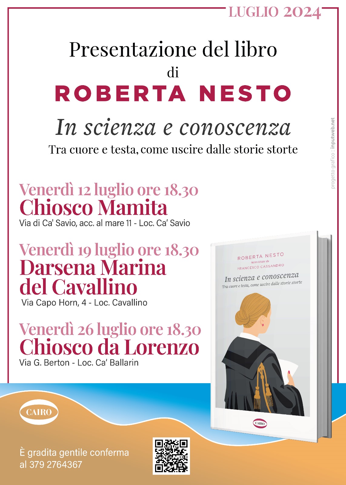 NUOVE DATE PER LA PRESENTAZIONE DEL LIBRO